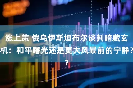 涨上策 俄乌伊斯坦布尔谈判暗藏玄机：和平曙光还是更大风暴前的宁静？