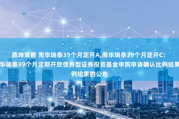 鼎坤策略 南华瑞泰39个月定开A,南华瑞泰39个月定开C: 关于南华瑞泰39个月定期开放债券型证券投资基金申购申请确认比例结果的公告